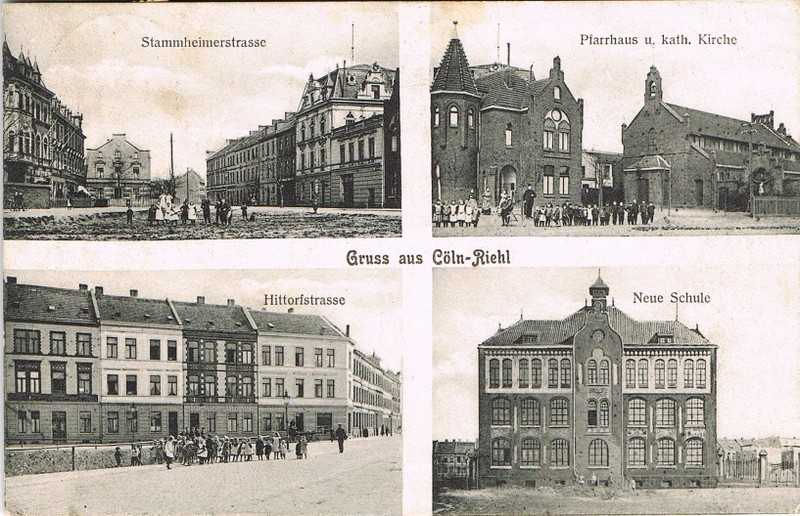 Postkarte mit Riehl-Ansichten von einst